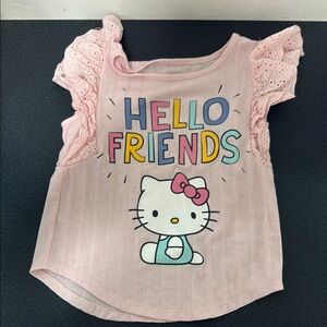 Hello Kitty Pink Kids Top with Colorful Print